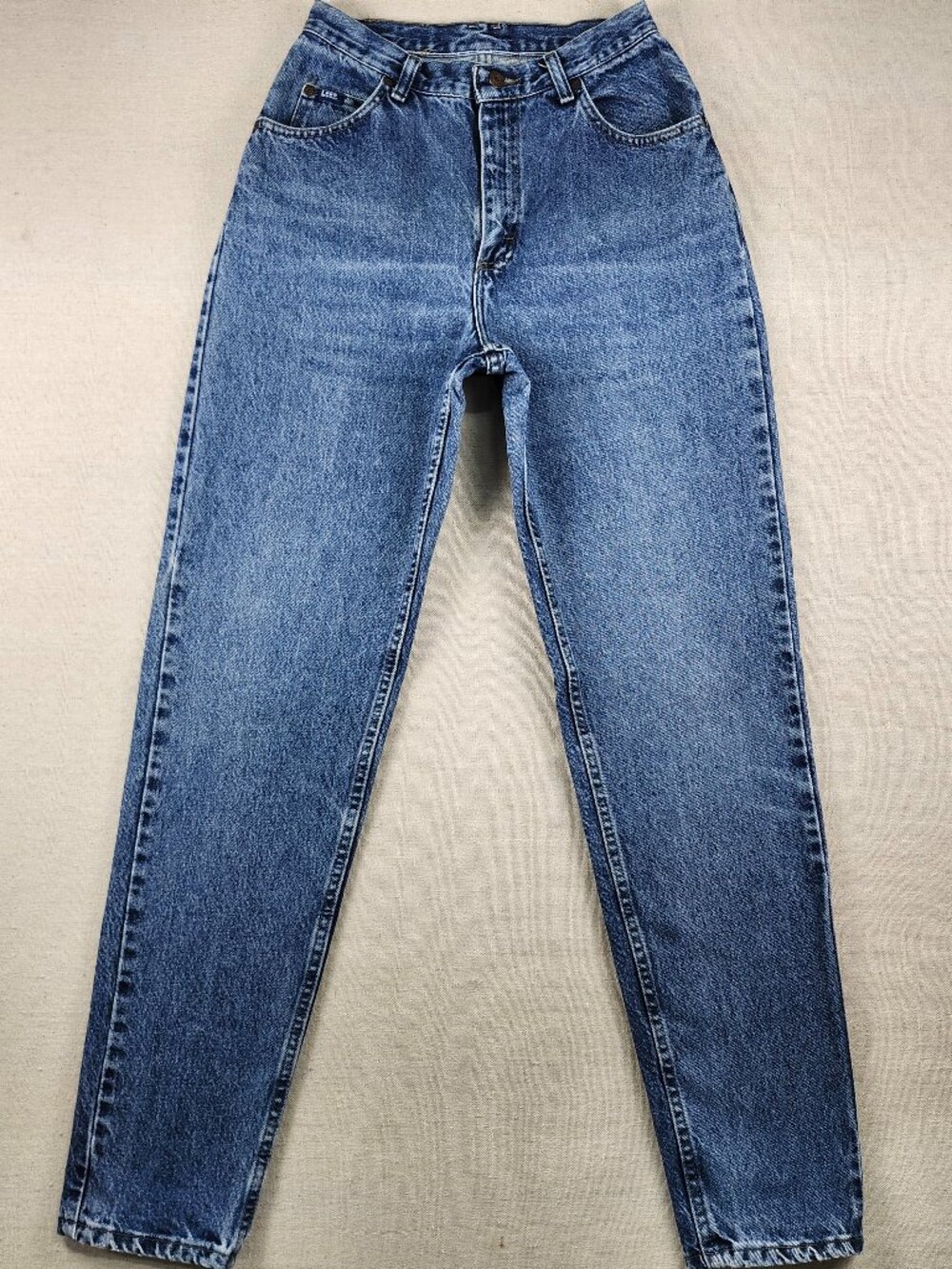 Vintage Lee Original Jeans Women's 10L Made in USA Leather Patch Tapered Leg